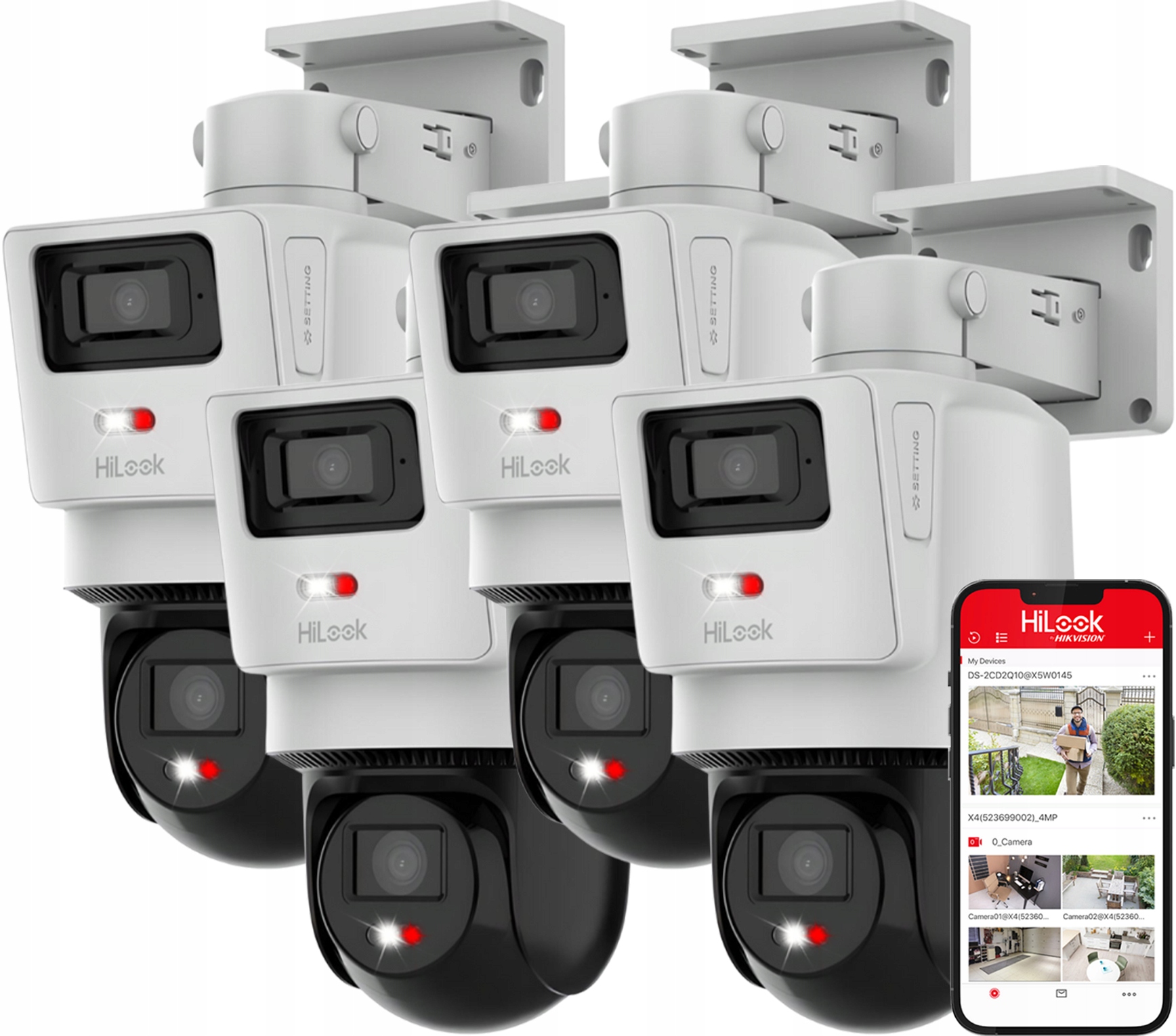 Otočná kamera x4 Ip 8MPx (4MP+4MP) TandemVu PTZ-D4 HiLook od spoločnosti Hikvision