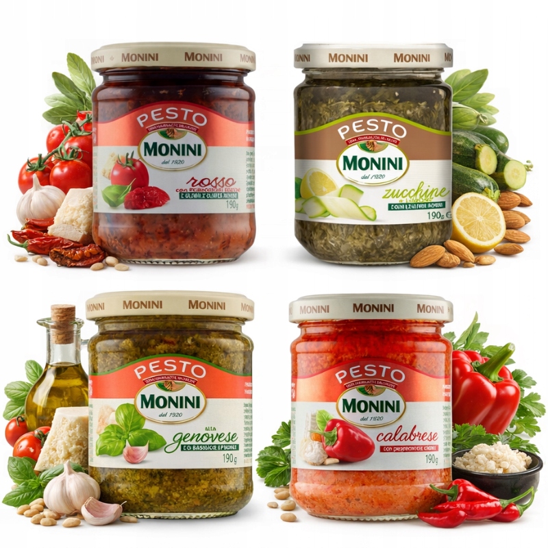 Levně Monini Sada Pesto s olivovým olejem 190 g