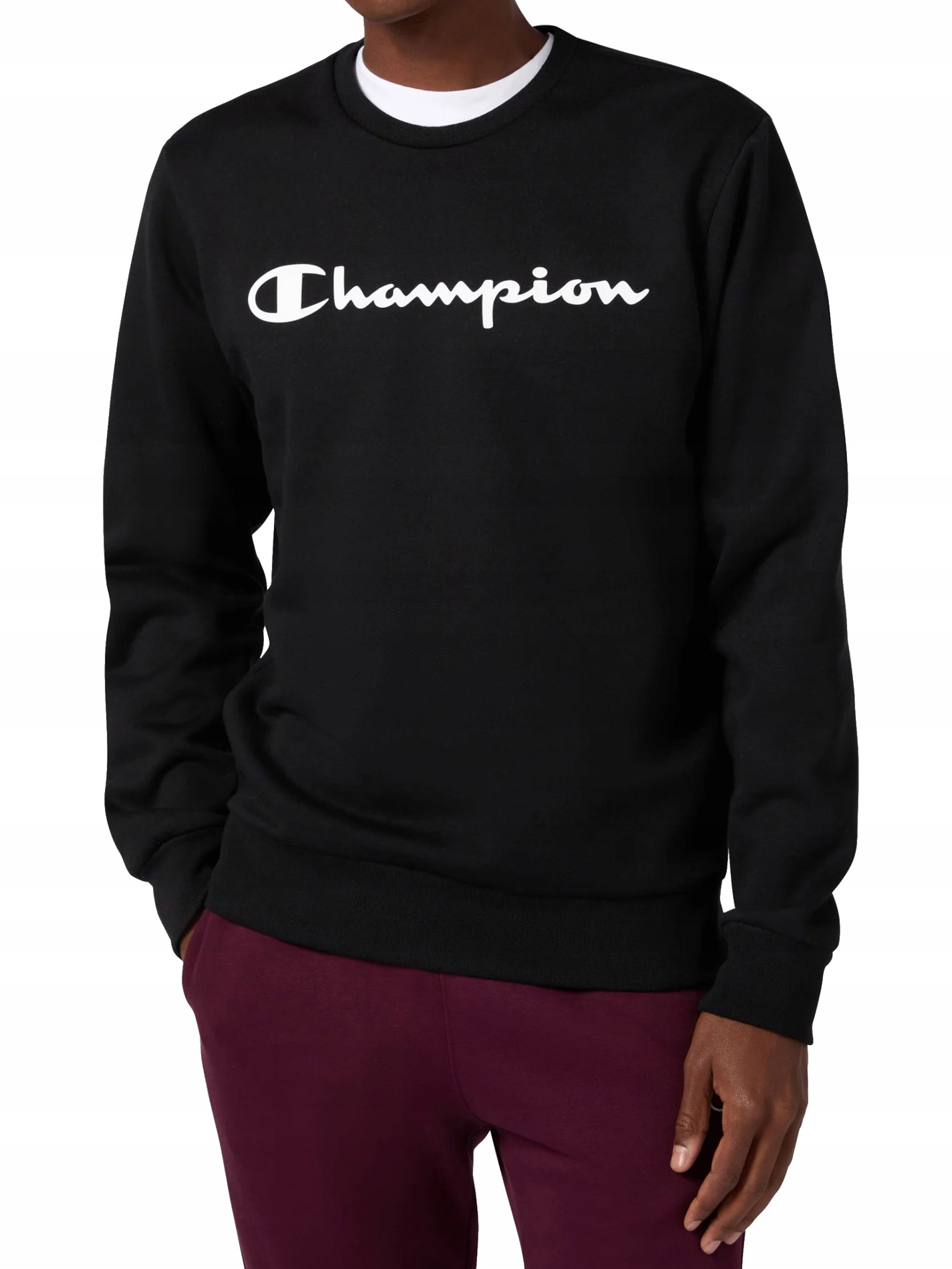 Mikina Champion 221811-KK001 bez kapuce černá sportovní pro každodenní nošení M