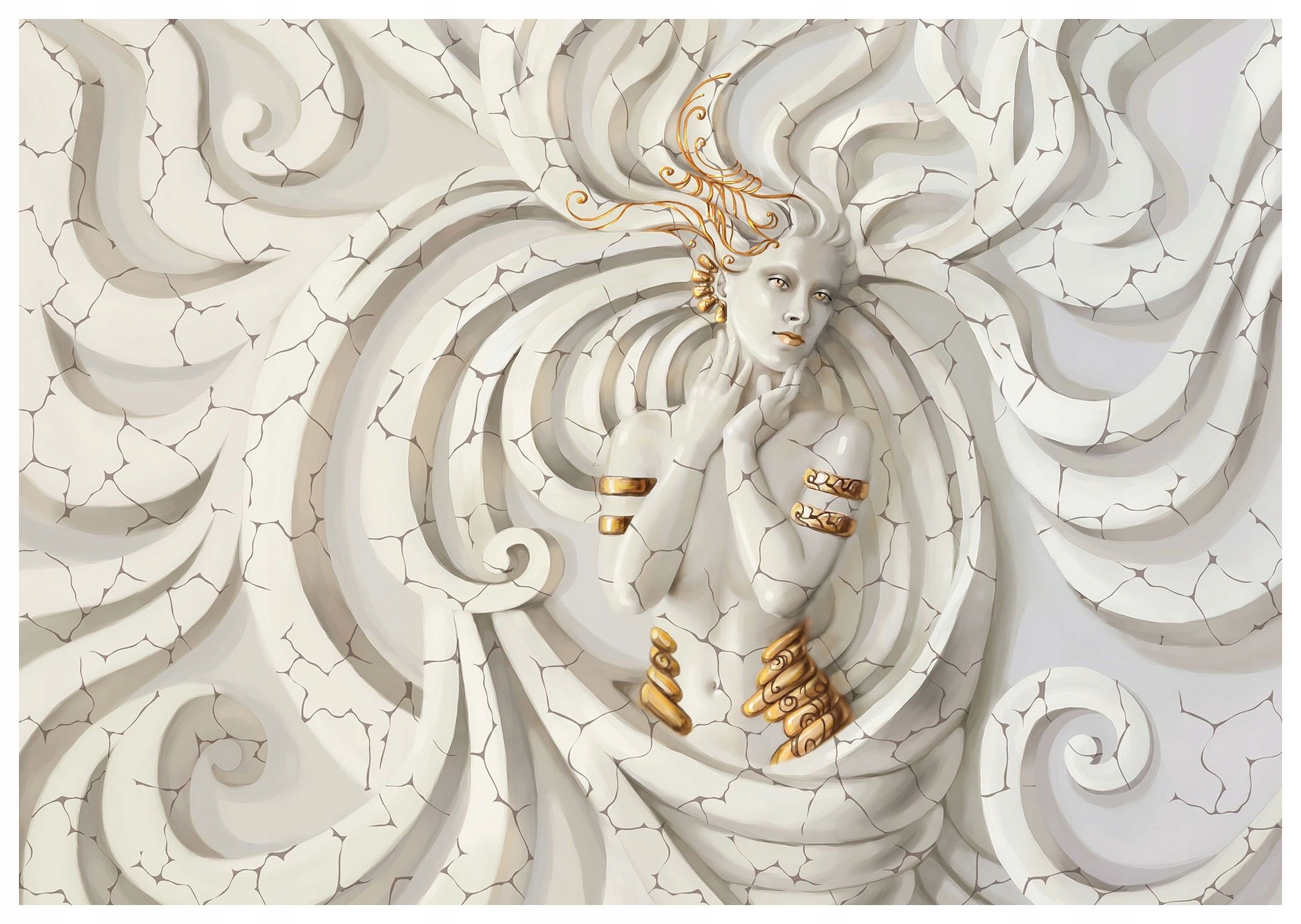 Fototapeta Zlatá žena Ilúzia Perspektíva a elegancia 350x250 lepidlo