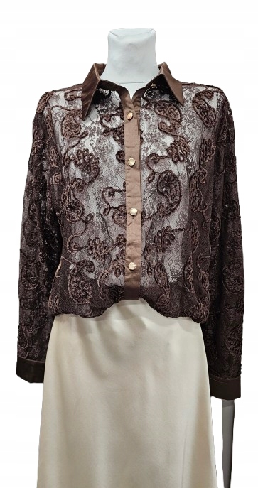 Košilová Halenka Romance Z Transparentní Krajky – S/m-azara Paris-nová