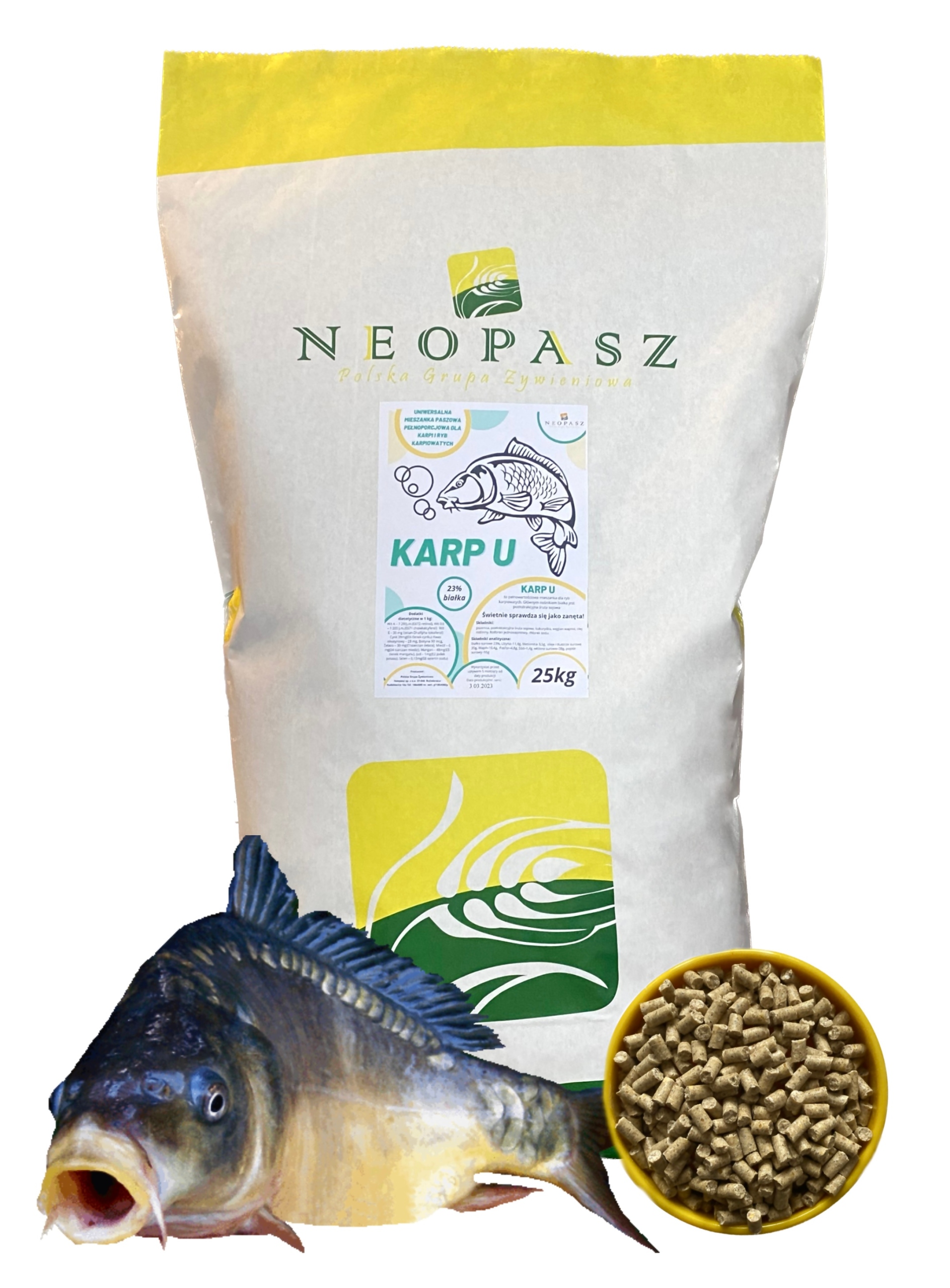 

Karma Pokarm Pasza Dla Ryb Karpi Zanęta Ryby 25KG