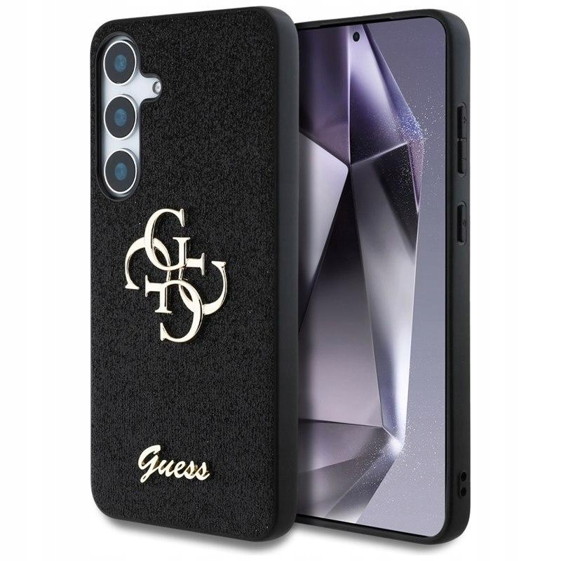 Pouzdro Guess pro Galaxy S25+ Plus Fixed Glitter 4G Originální černé Zadní Kryt
