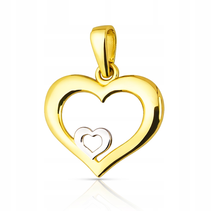 Zlatý přívěsek srdce bikolor přívěsek srdíčko prolamované jednoduché