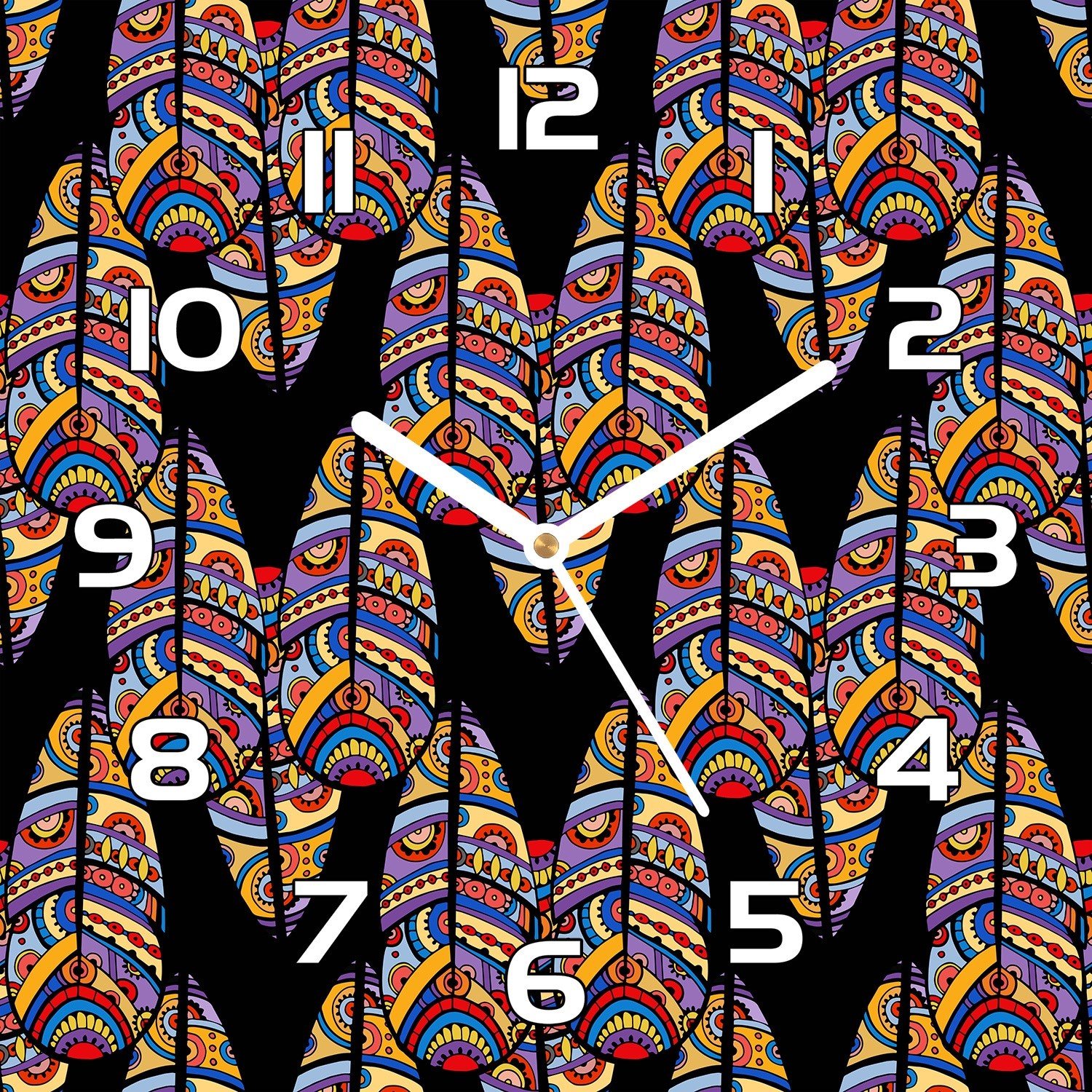 

Szklany zegar na prezentSztuka plemienna 30x30 cm