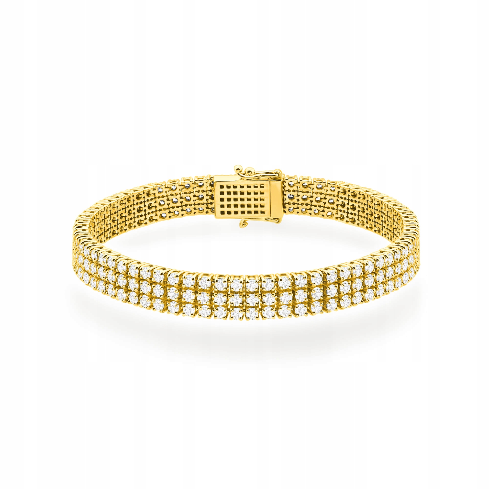 Náramek ze zlata 585 s laboratorními diamanty tenisový 18 cm 18 g