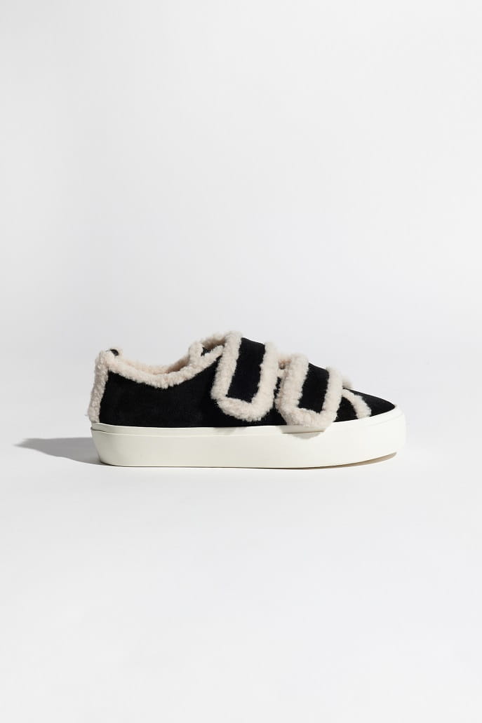 Inuikii Dámské boty Shearling Low Velcro Black 40