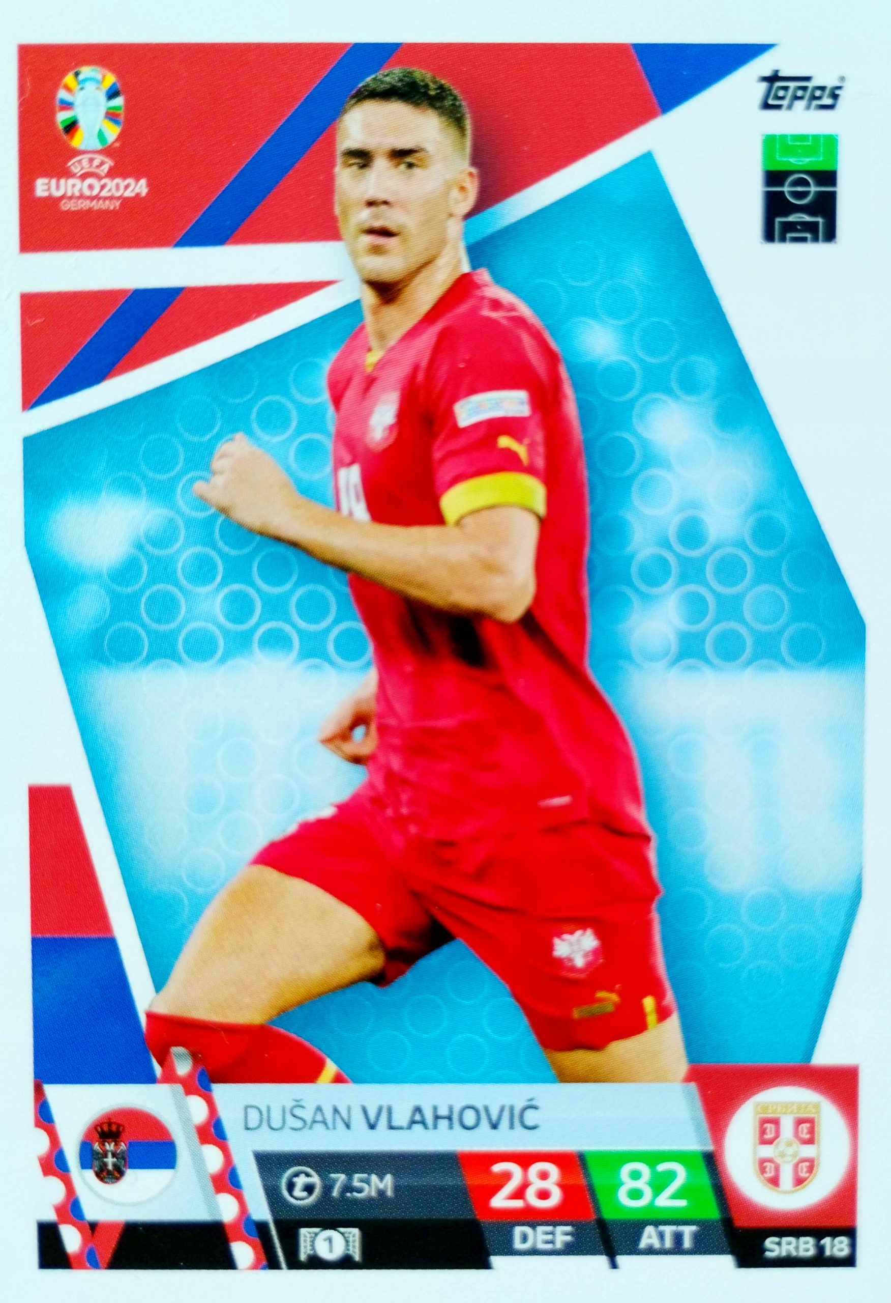 Euro 2024 Topps Match Attax Srb 18 Dusan Vlahovic Serbia