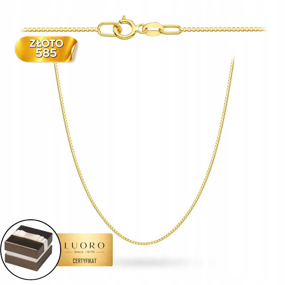 Řetízek Zlatý 585 14K Vazba Kostka 42 CM Elegantní Prestižní