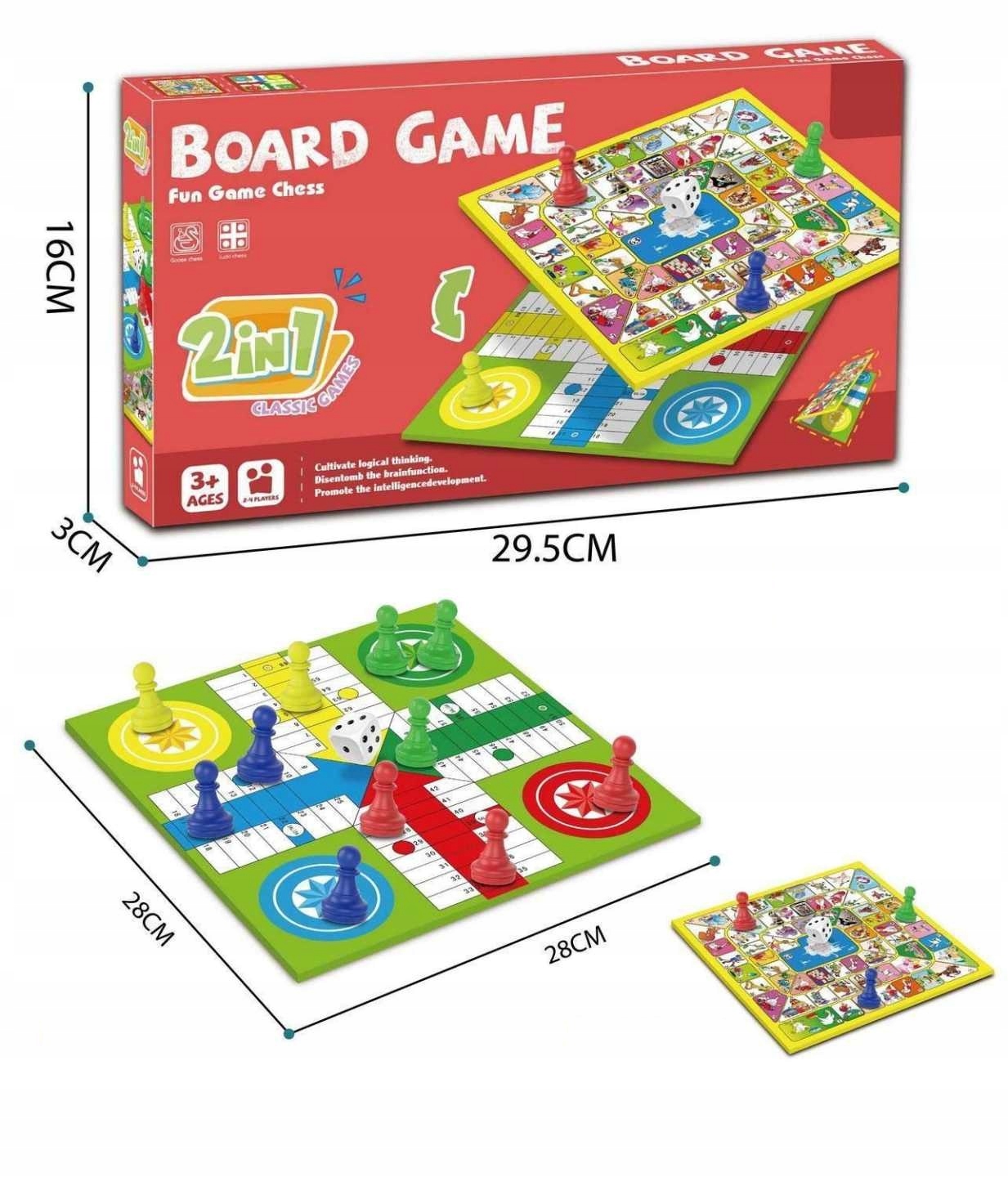 Gra Logiczna 2W1 Ludo Gęsia Gra Planszowa Dla Dzieci 28 CM