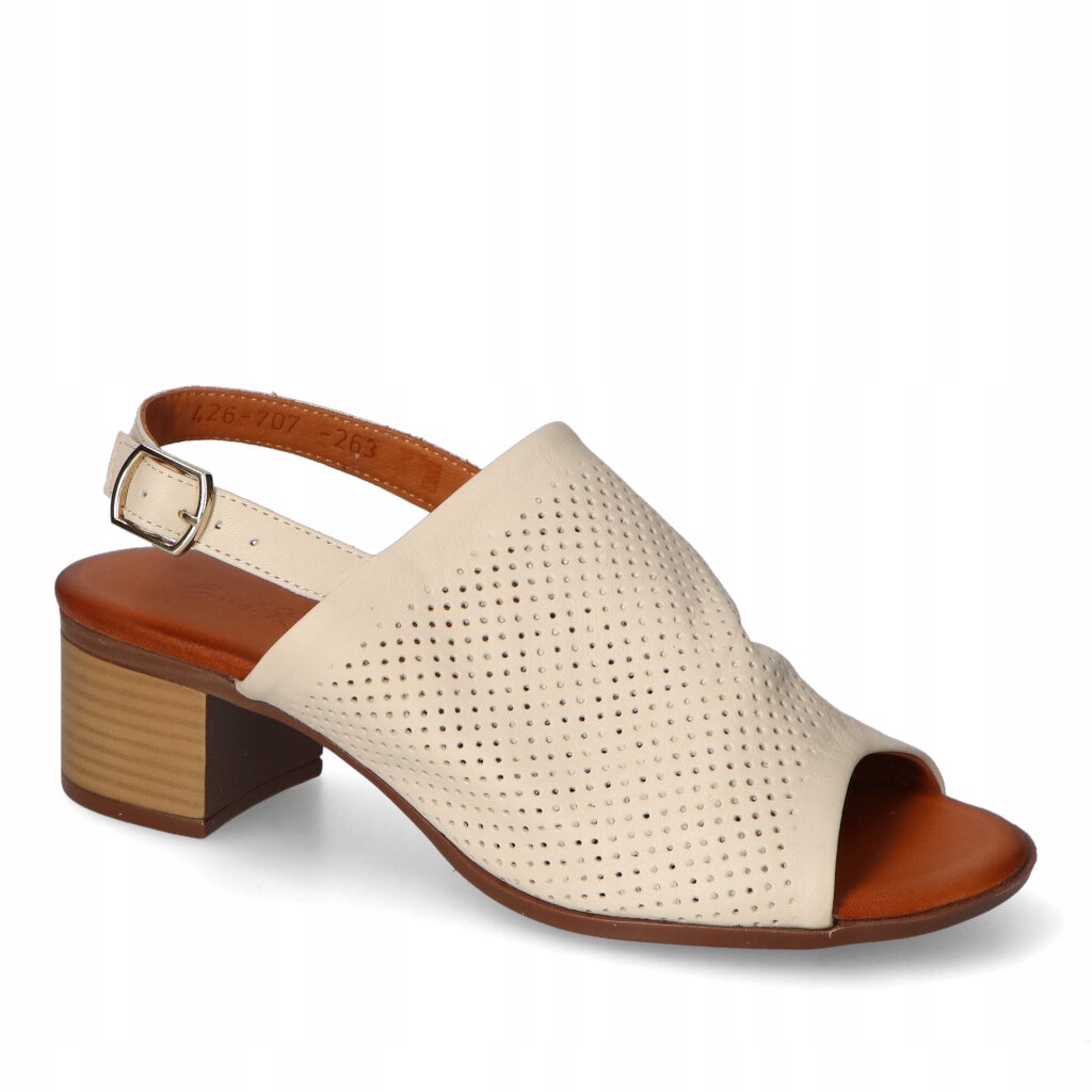 Dámské sandály Emi Romani Béžové Lico Kožené 39