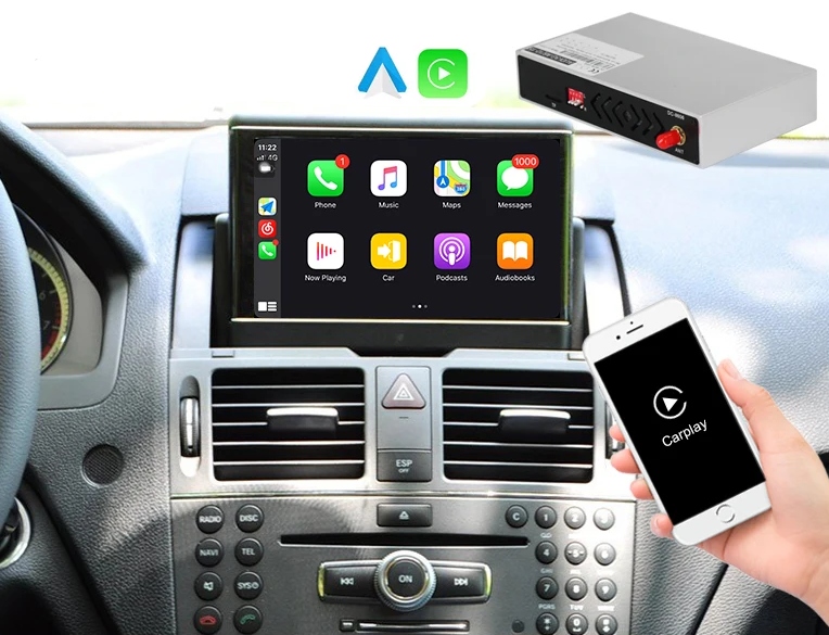 Mercedes W204 Przedlift Bezprzewodowy Carplay Android Auto Nawigacja Mapy