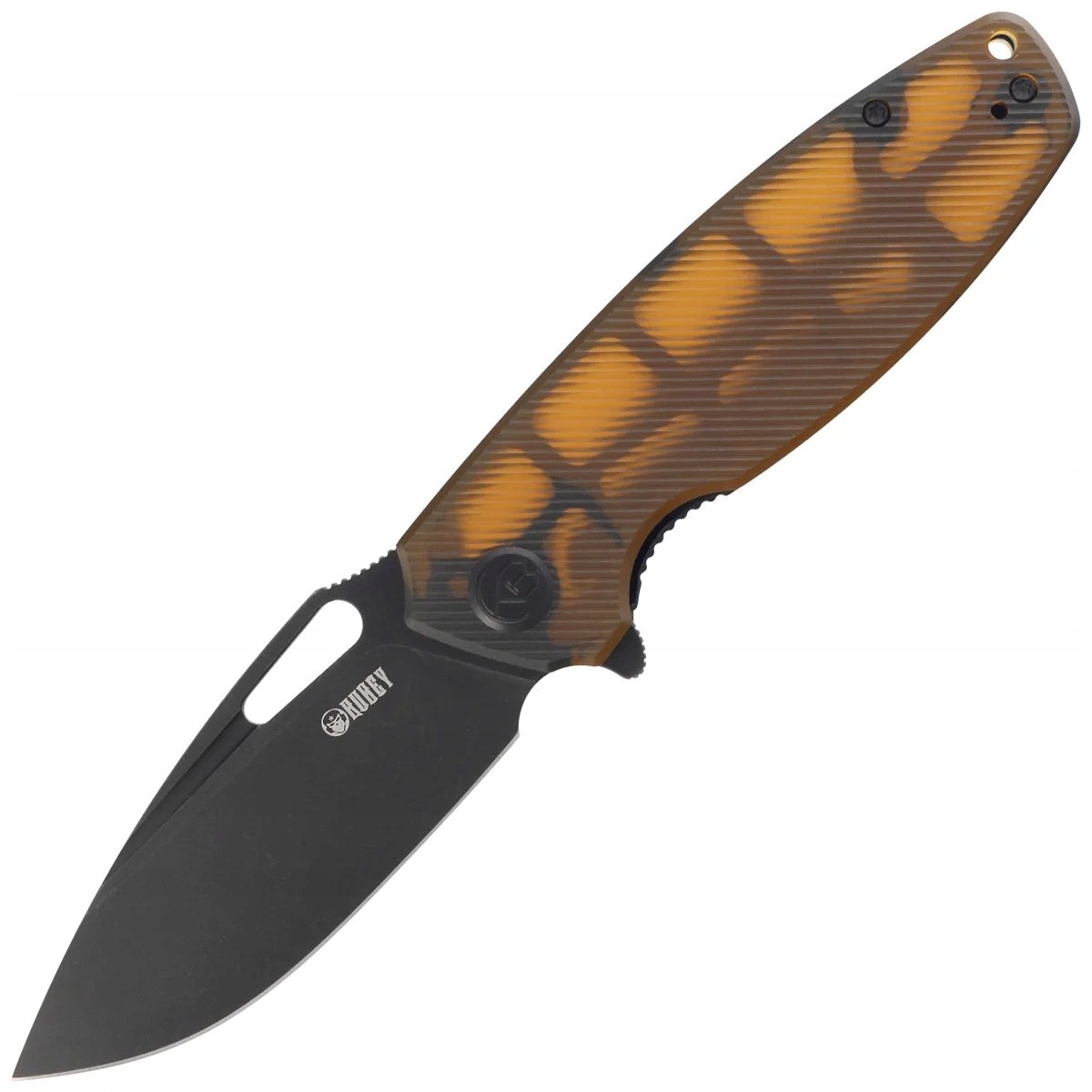 Nůž Kubey Tityus Ultem, Black Stonewashed D2 (KU322M)