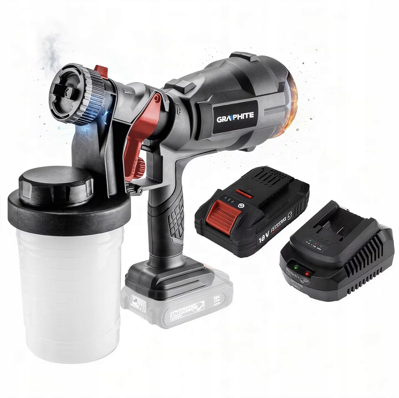 Graphite Stříkací Pistole Hvlp Energy+ 18V 58GE103 Akumulátor 4AH Set