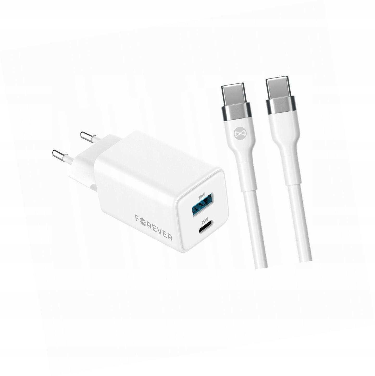 Szybka ładowarka GaN 45W 2 wejścia Usb i Usb-c z kablem do Xiaomi 12