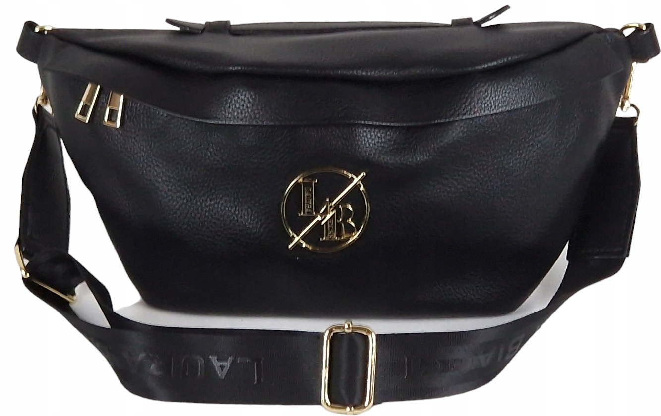 Laura Biaggi Nerka Damska Torebka Na Ramię Saszetka Skórzana Czarna Pojemna