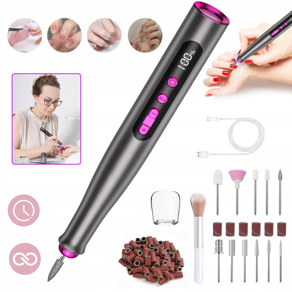 Bruska Manikúra Pedikúra Profesionální Bezdrátová Sada