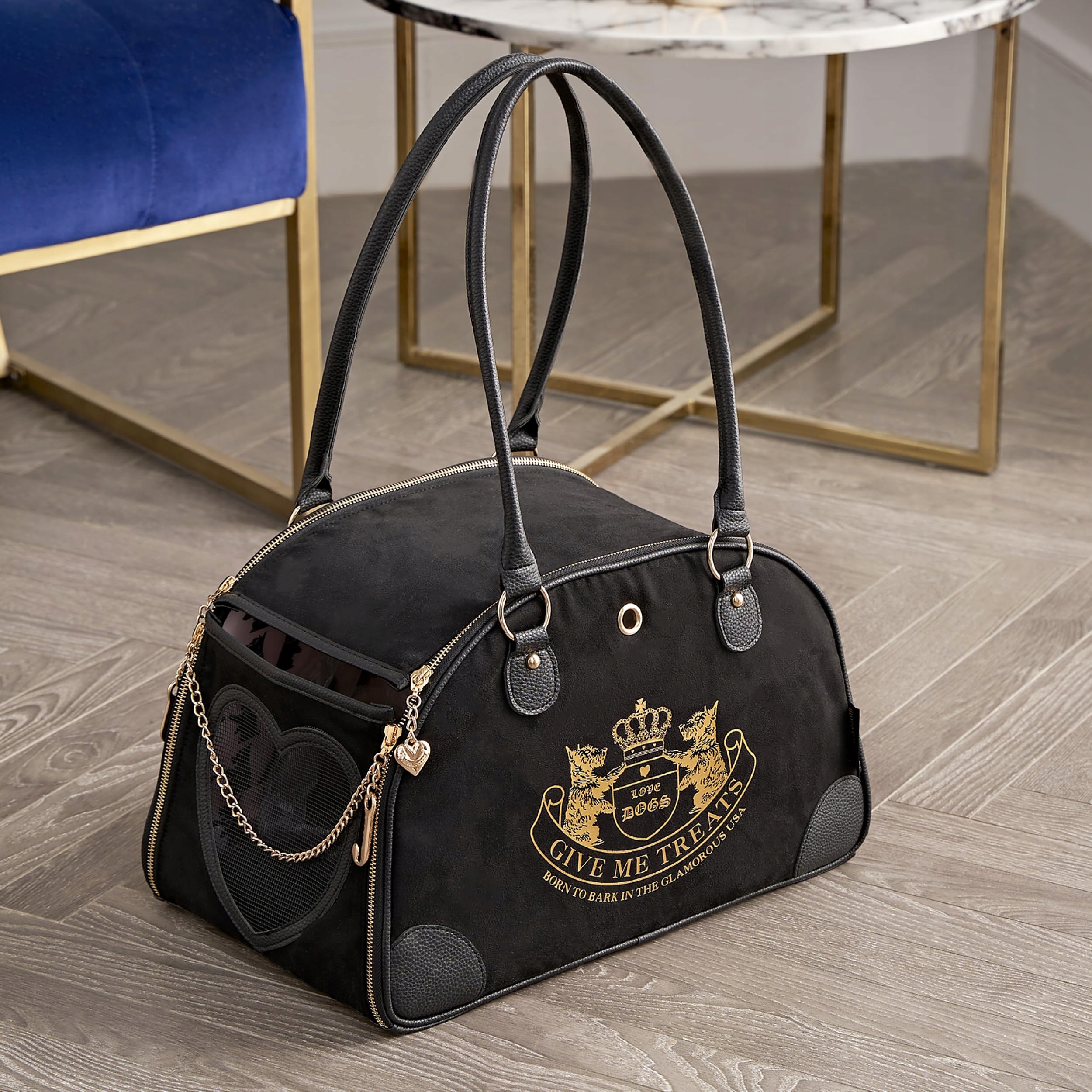 JUICY COUTURE Stylowa Czarna Torba Transportowa Dla Małych Psów i Kotów — miniatura 5