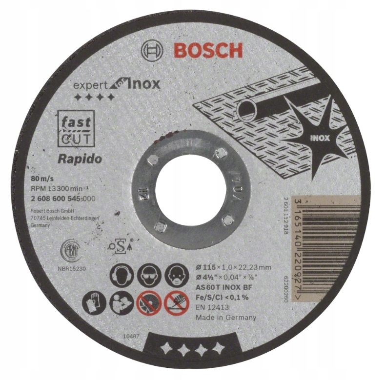 

Bosch Tarcza Korundowa Do Metalu Inox 115 x 1mm