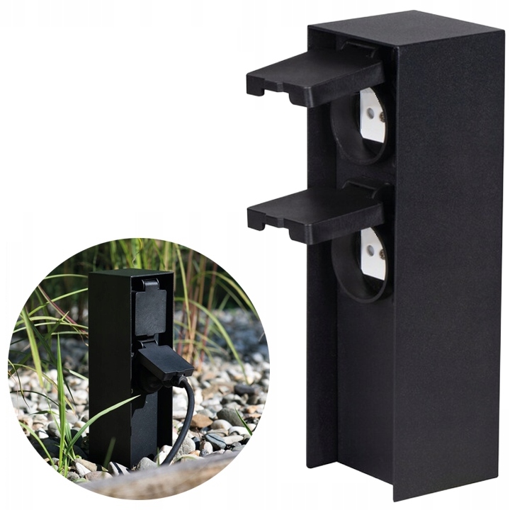 Elektryczny Słupek Ogrodowy Gniazdo Elewacyjne Zasilanie 230V Hermetyczne