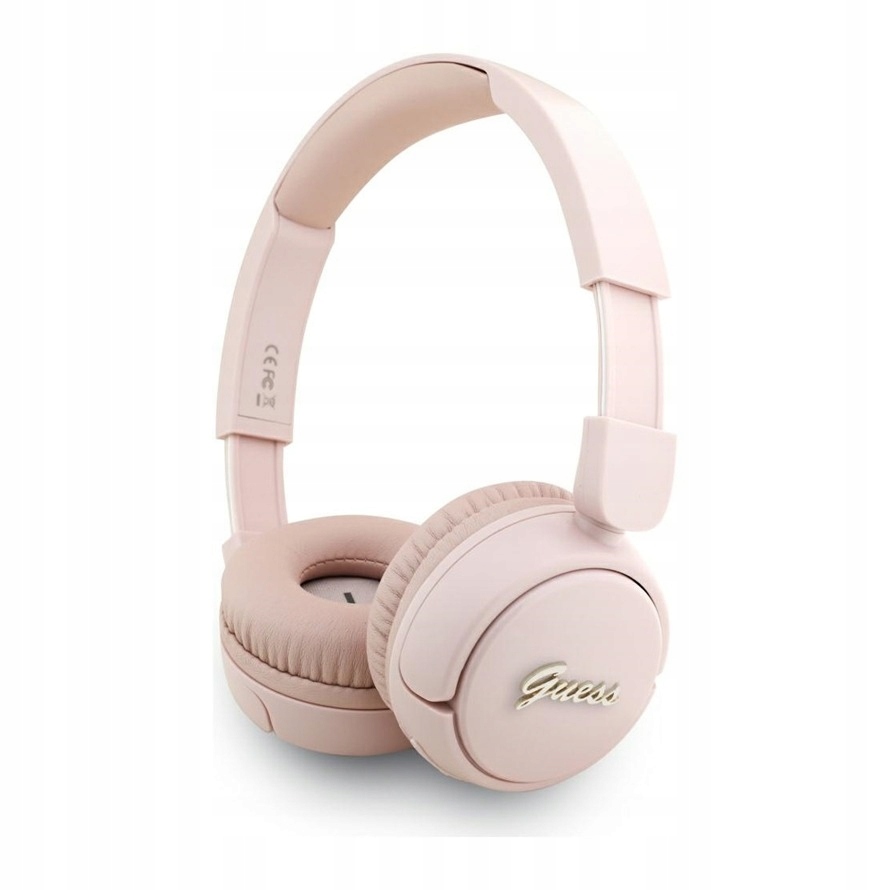 Sluchátka do uší Guess Metal Logo Script Bluetooth 5.3 růžová