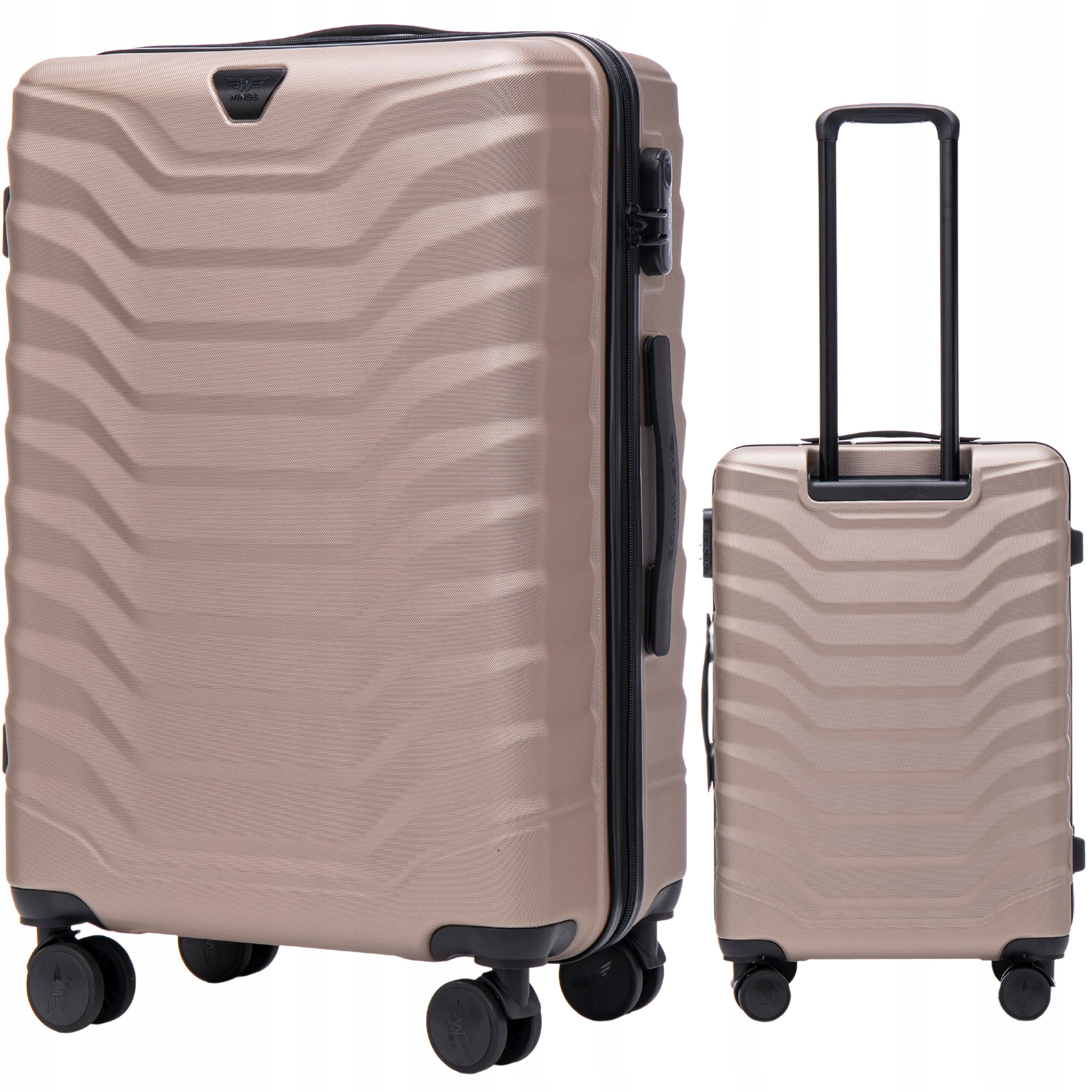 Střední kufr vhodný do letadla Wings Registrované zavazadlo z Abs, Tvrdé