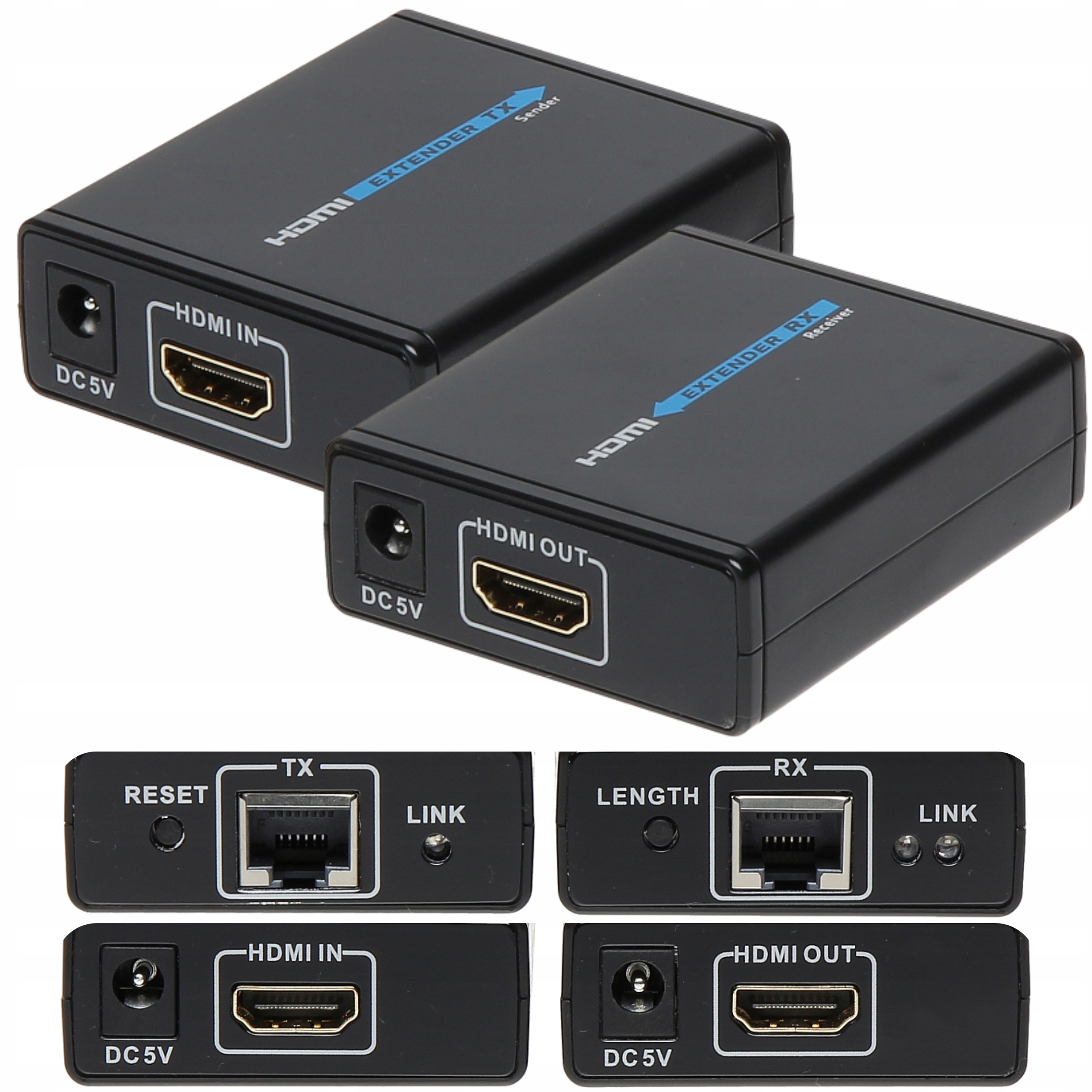 Extender konwerter Hdmi na Lan przedłużacz po skrętce RJ45 60m Fhd 1080p