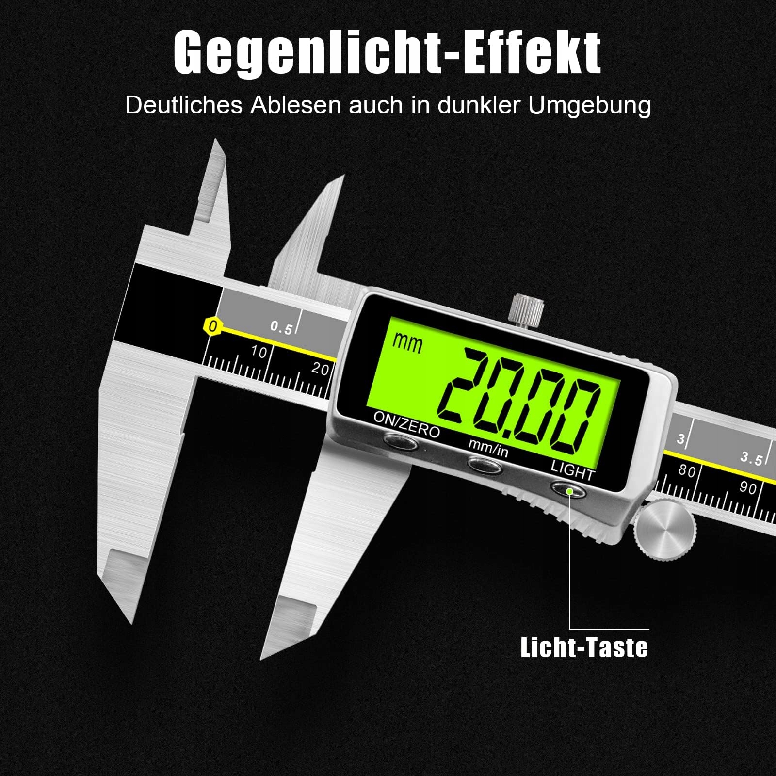 ORTHLAND Cyfrowy Suwmiarka 150mm LCD Wodoodporny Pomiar Głębokości — miniatura 4