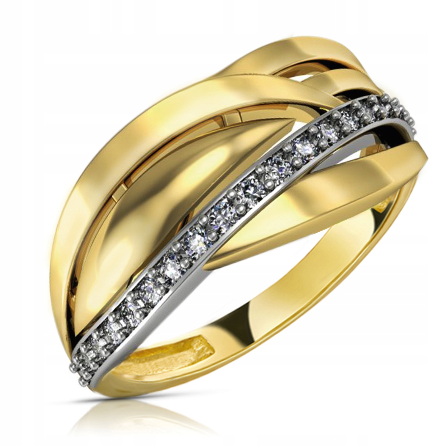 

Złoty Pierścionek Zaręczynowy 333 8K Cyrkonia r17