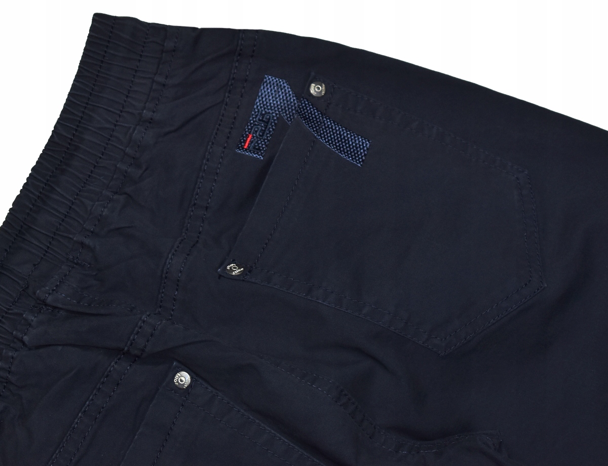 F26 Granatowe Wygodne SPODNIE Wizytowe Elastyczne 7 Guma w pasie - 134/140 Odcień granatowy