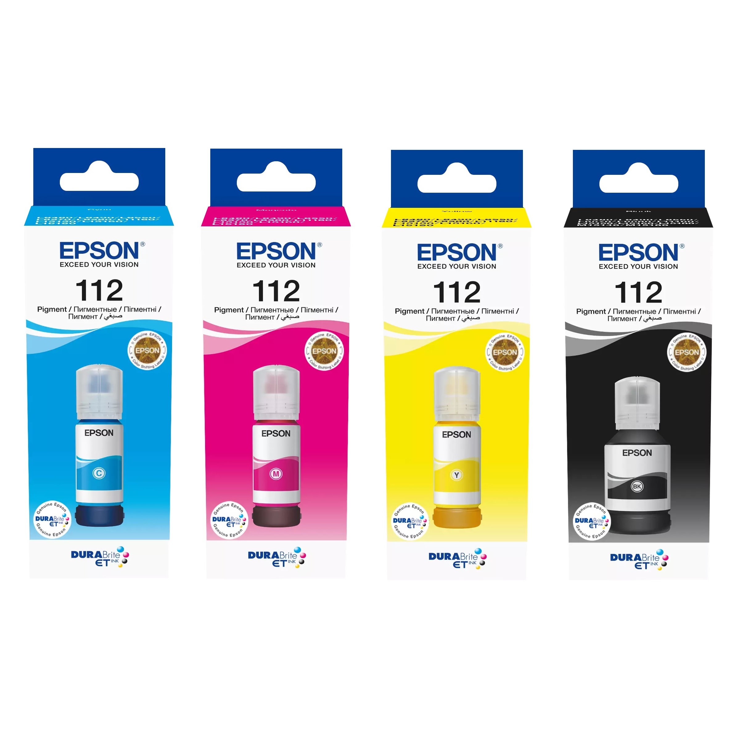4x tusz Epson 112 Cmyk L6460 L6490 L6550 L6570 L6580 L15150 L15160 L15180
