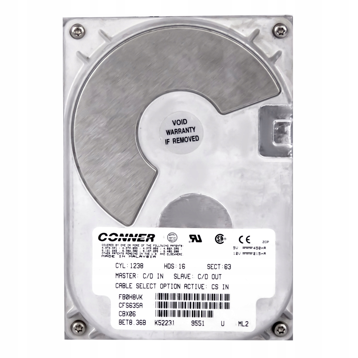 Conner Cabo 635MB 3.6K Ata 3.5'' CFS635A