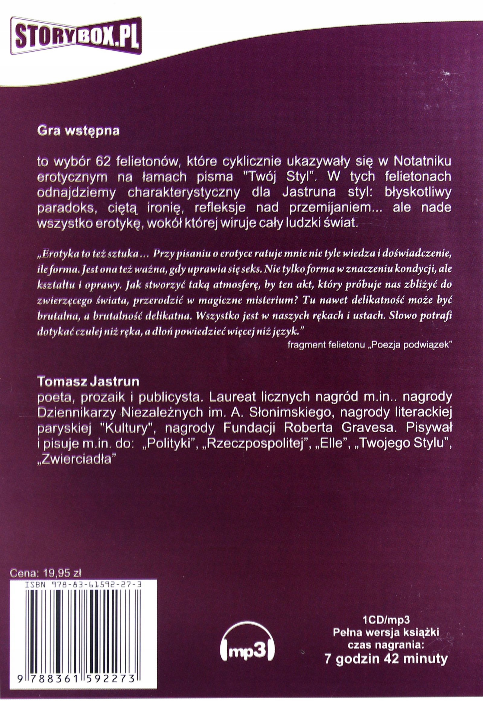 GRA WSTĘPNA - TOMASZ JASTRUN (AUDIOBOOK) (CD-MP3) Stan opakowania oryginalne