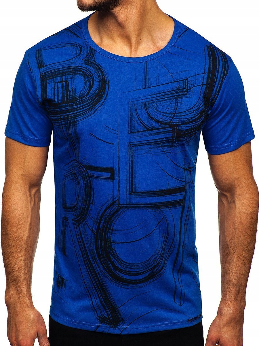 

T-shirt Z Nadrukiem Niebieski KS2525T ROZMIAR_2XL