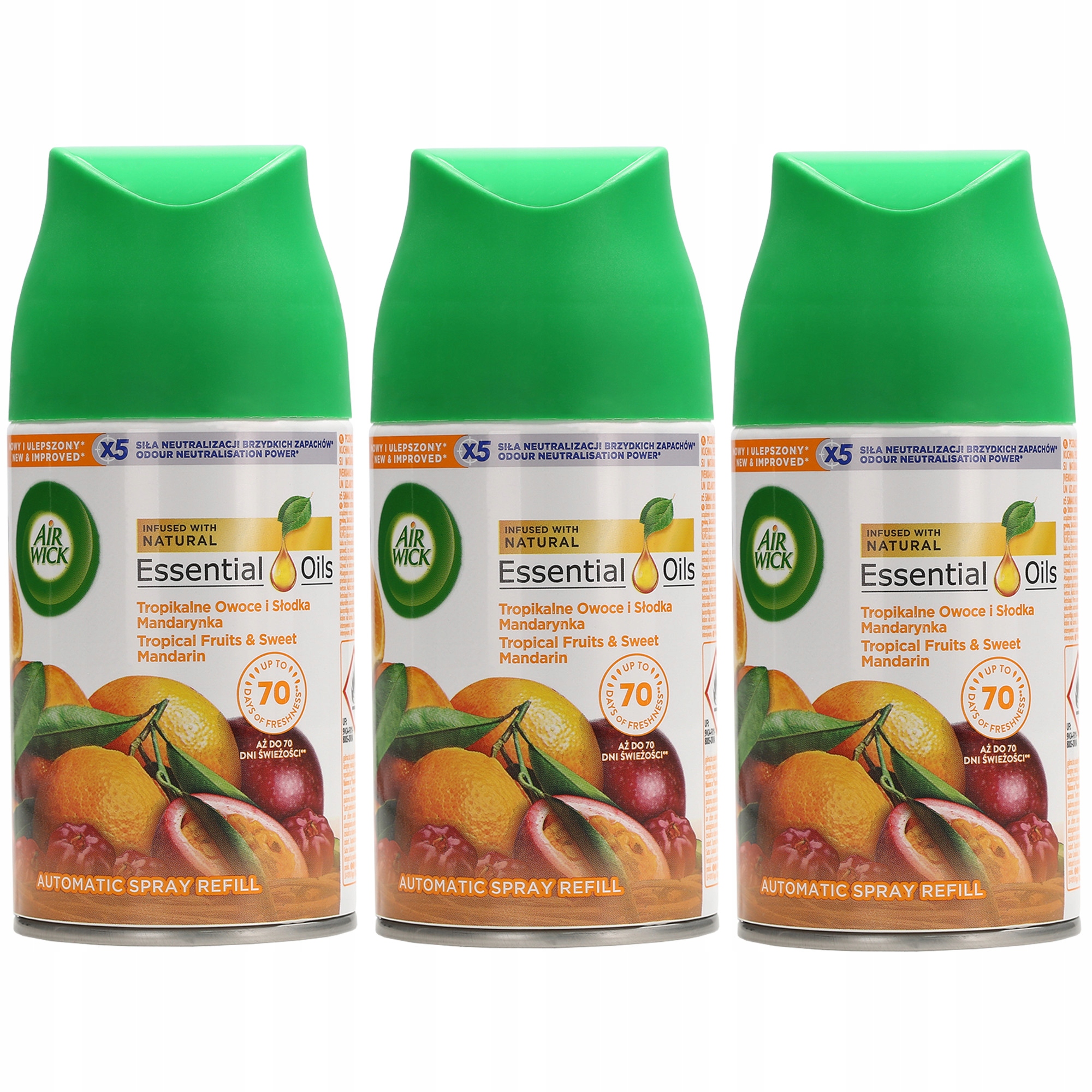 Air Wick Freshmatic Tropical Fruits & Sweet Mandarin 3 x 250ml Náplň