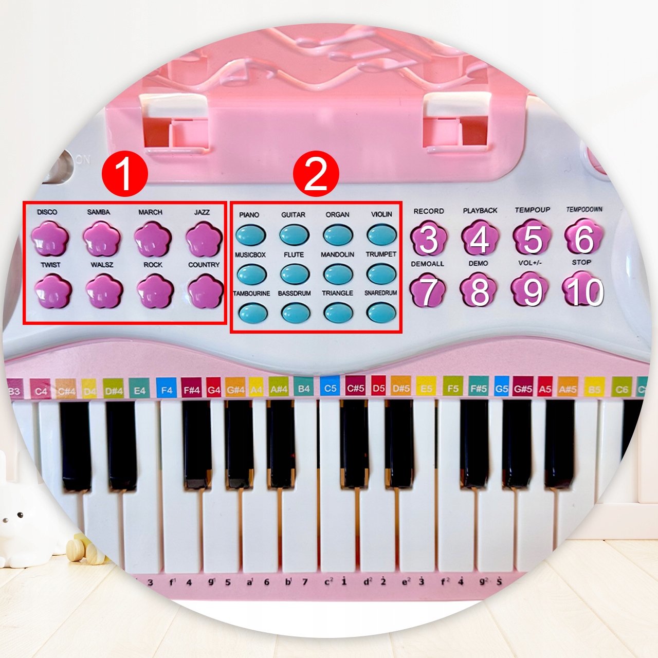 ORGANY 37 KLAWISZY PIANINKO TABORET MP3 KEYBOARD USB MIKROFON DLA DZIECI EAN (GTIN) 5901924234050