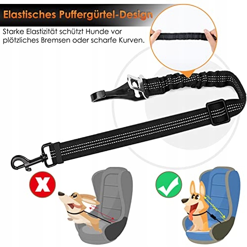Eyein Bezpečnostní pás pro psy 3v1 Reflexní Elastický Nylon 70 cm