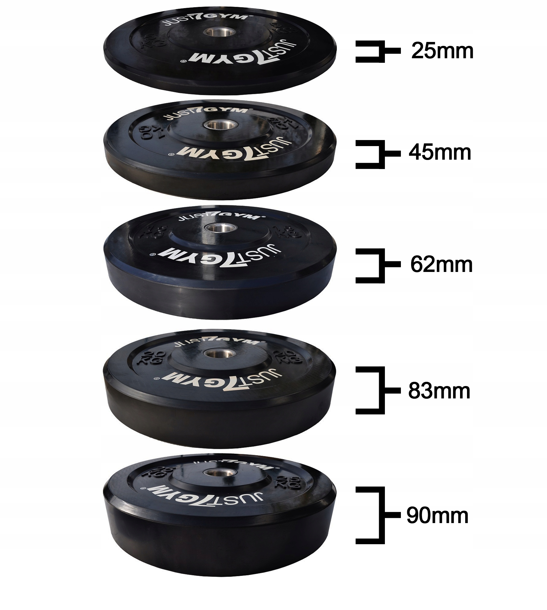 OBCIĄŻENIE OLIMPIJSKIE 25KG TALERZ BUMPER CROSSFIT Model Just7Gym