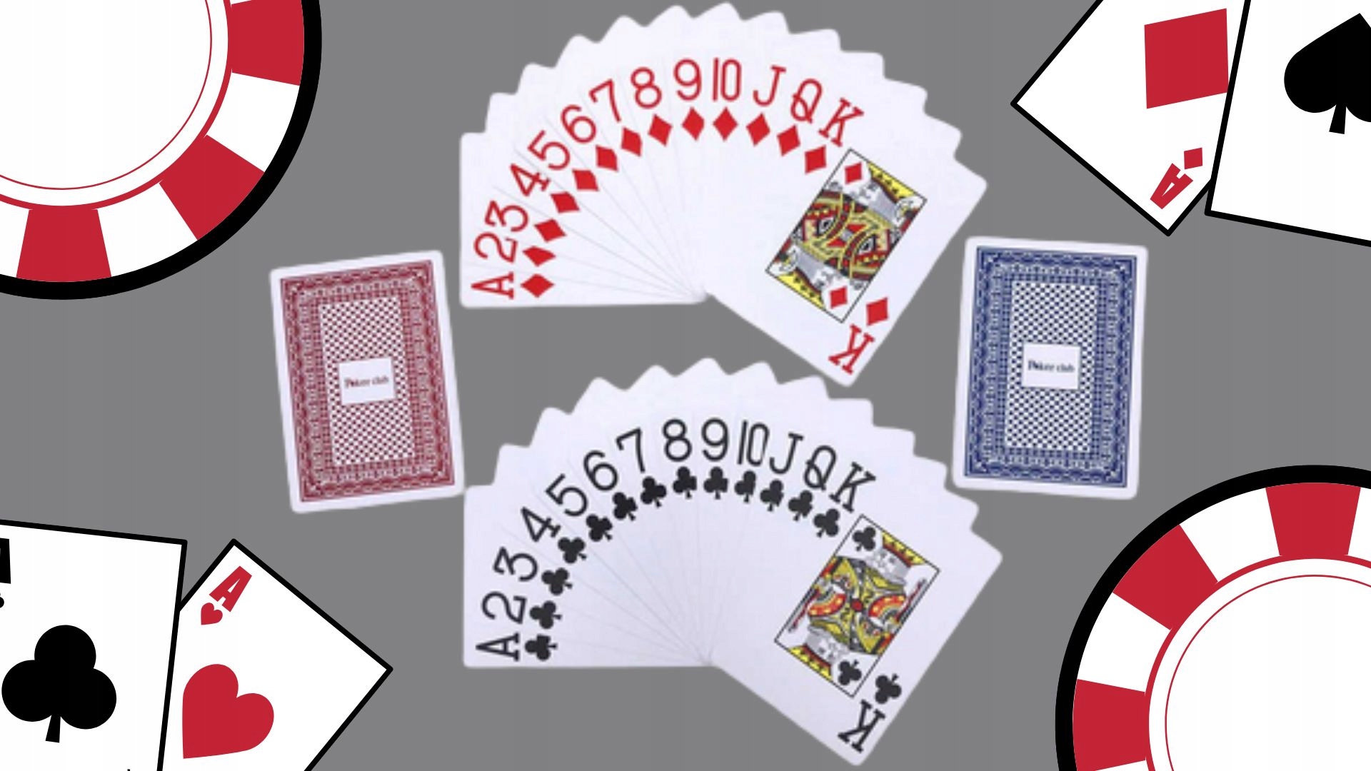 KARTY DO GRY PLASTIKOWE 2 TALIE KLASYCZNE W POKERA SOLIDNE DUŻE SYMBOLE Czas rozgrywki Dłuższy niż 2 godziny