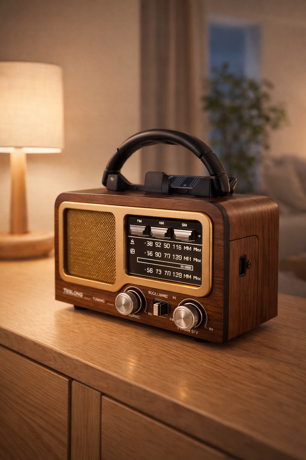 Retro radio Bluetooth solarni AM FM USB-C punjivi za kampiranje model RX-977S