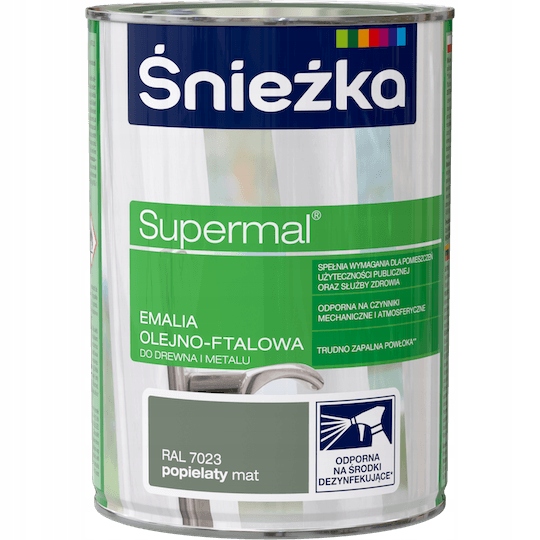 ŚNIEŻKA SUPERMAL OLEJNO-FTALOWA POPIELATY MAT 0,8L
