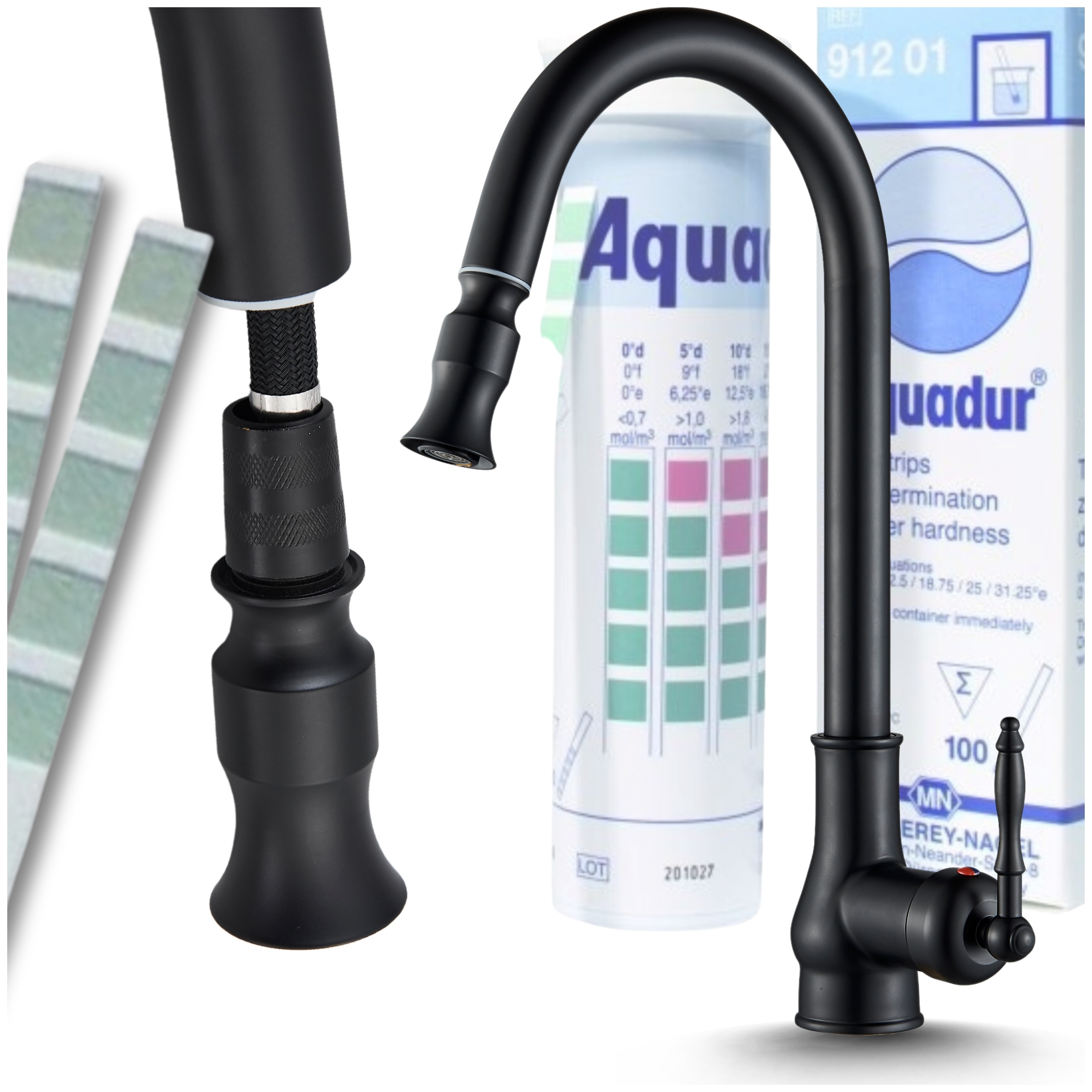 Kuchynská batéria s výsuvným výtokom Kohútik do kuchyne Retro Starý štýl Čierna