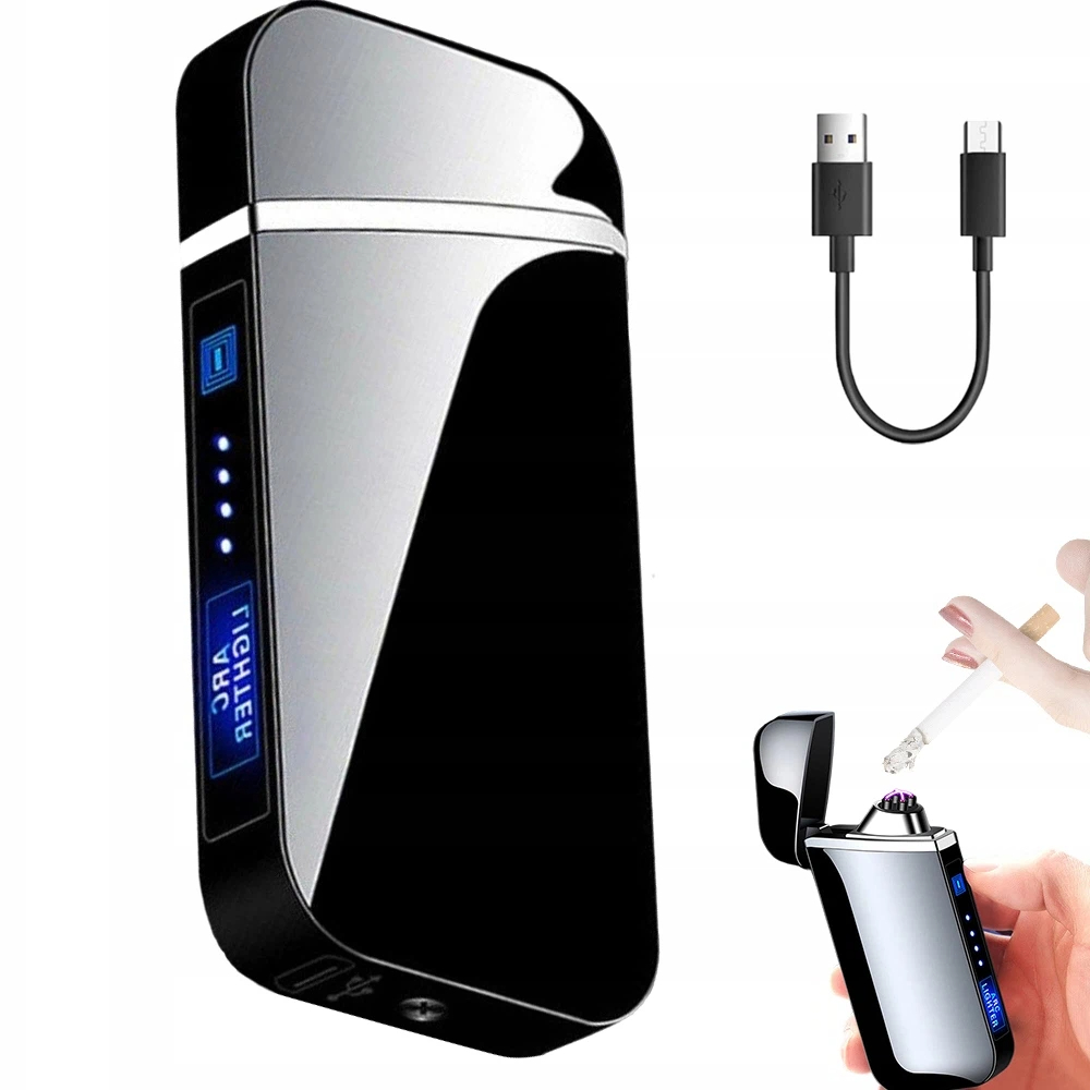 Plazmowa Zapalniczka Usb Elektryczna Ładowana Metalowa Obudowa 260MAH 5V