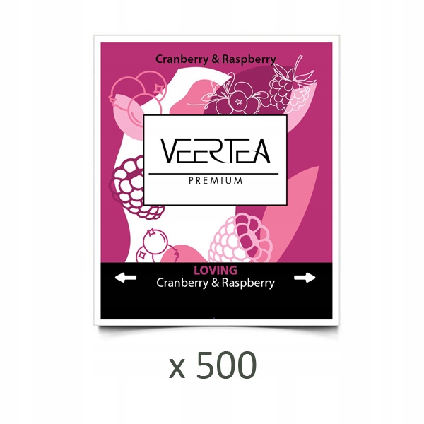 Herbata Veertea Cranberry & Raspberry owocowa w kopertach 500 saszetek