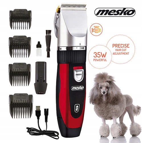 Levně Stříhací strojek pro zvířata, Usb nabíjení, titanová čepel, 4 nástavce Ms 2847