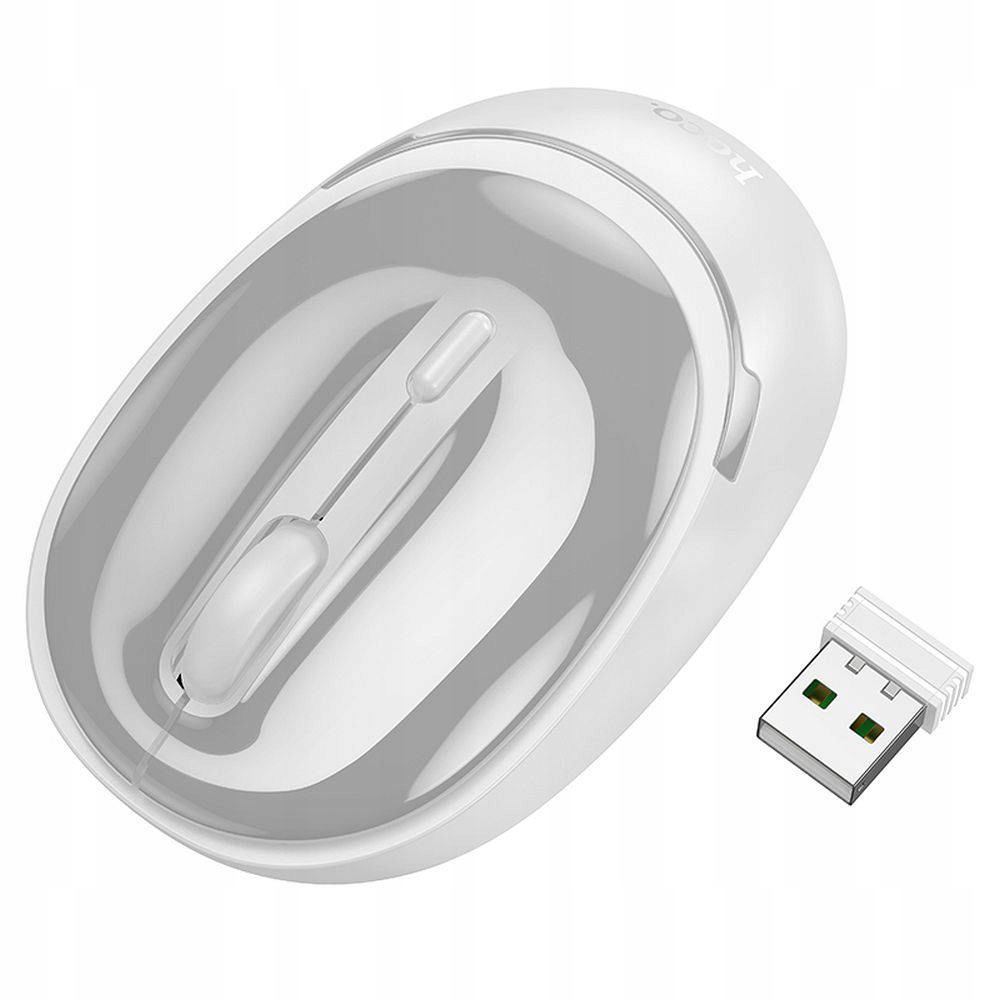 Hoco Mysz Komputerowa Bezprzewodowa 2,4G 1600 Dpi Gm34 Szaro Biała