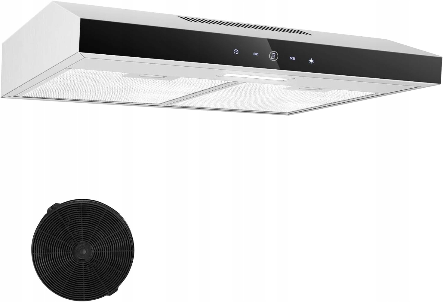 Okap kuchenny TopStrong 60cm filtr węglowy Inox 201m³/h sterowanie dotykowe