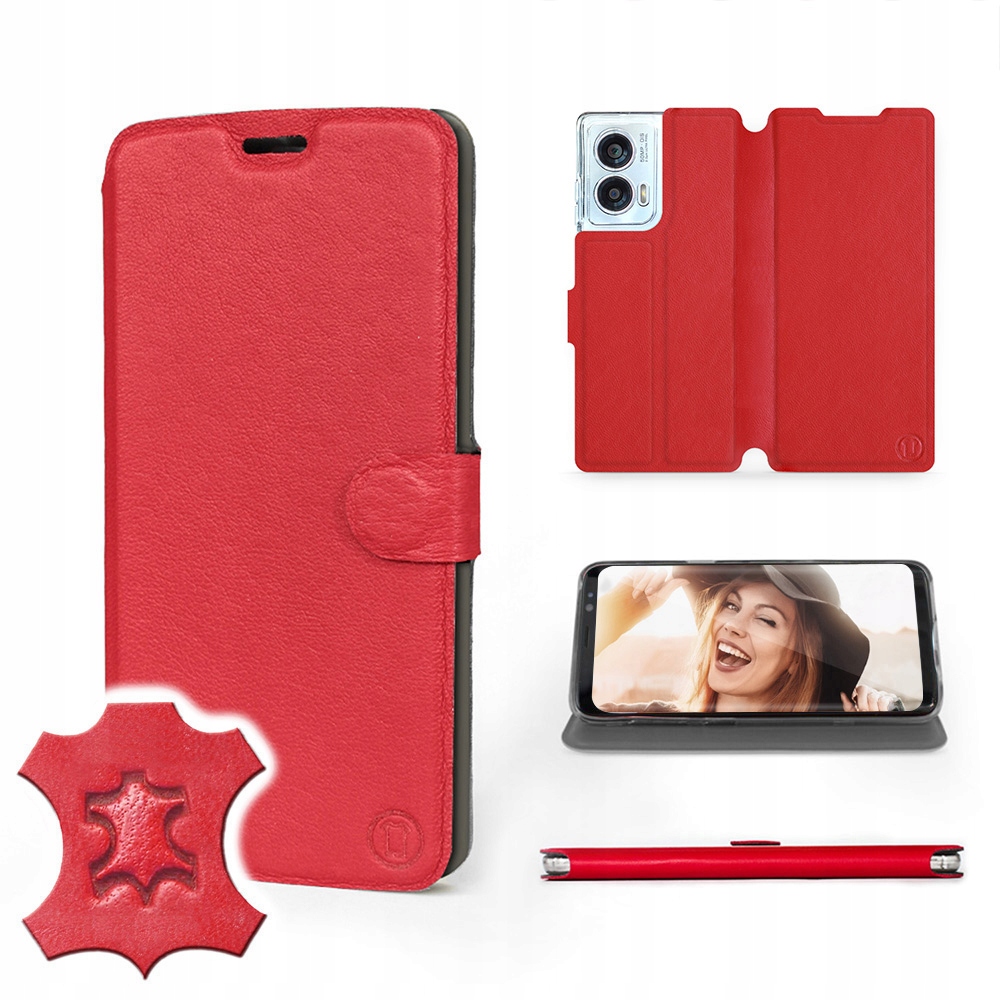 Etui Mobiwear do Motorola Edge 50 Fusion Red Lea