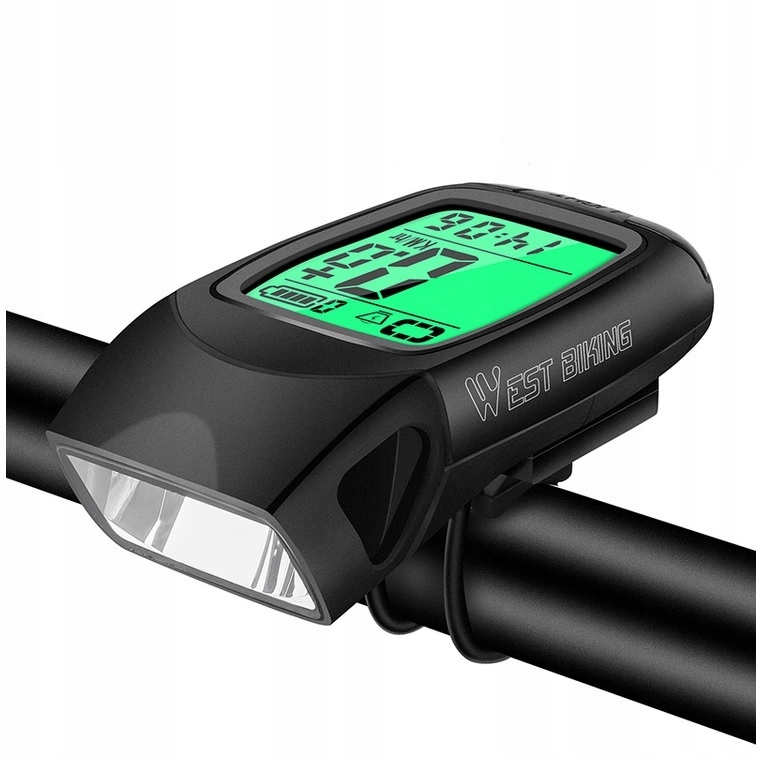 Lampka Led Licznik Rowerowy 3 w 1 klakson dzwonek West Biking