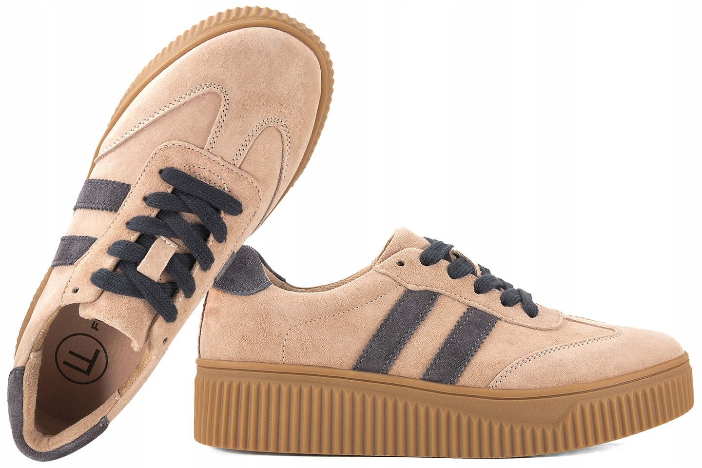 Filippo DP6776 Dámské Polobotky Tenisky Na Platformě, Kožené, béžové 41 B